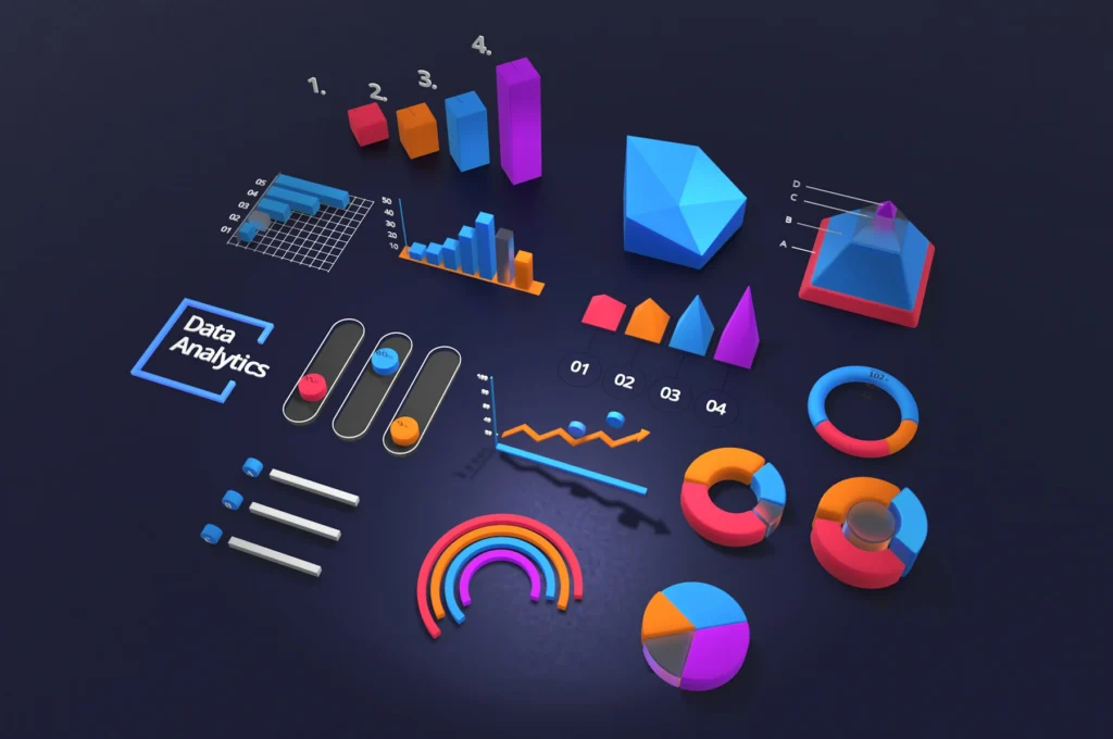 Panel digital con gráficas y métricas para análisis de datos